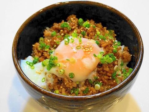 ワシワシ食べて!温玉そぼろ丼